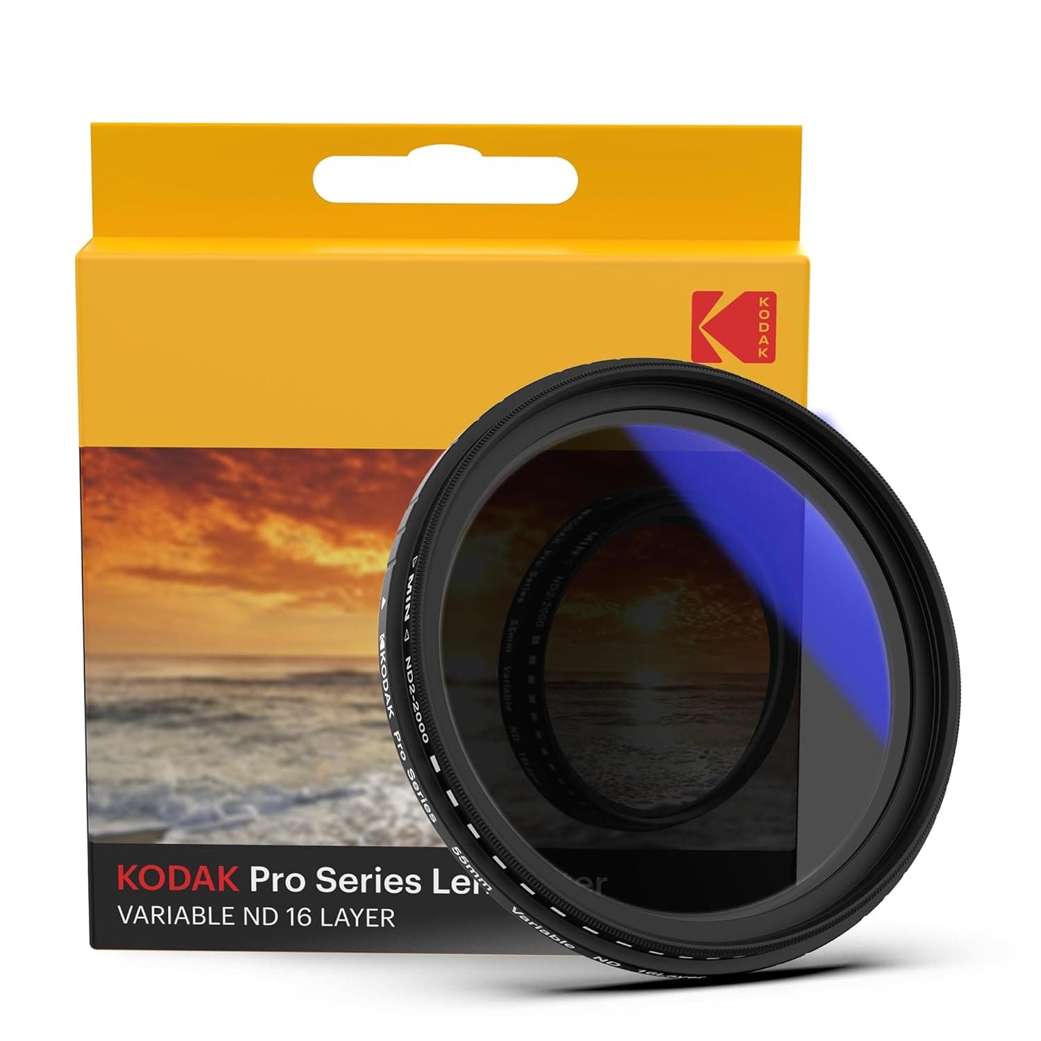Kodak 58mm Camera Lens VND Filter Pro Series|11 Stops for ND2-ND2000|16 Layer Coating for DSLR Camera Lens Protection from UV Rays, Dust & Scratches|Variable Neutral Density|Black — image 1