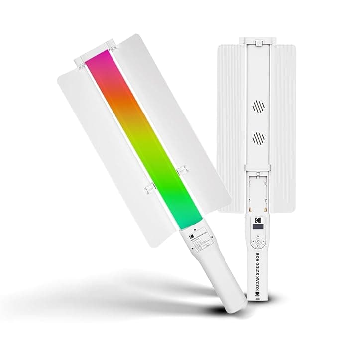 Kodak S2100 RGB Video Stick Light | 60W White/Warm + 40W RGB | Adjustable Color Temperature 2700K–7500K | CRI 95+ |Barndoor, LCD Screen, 42 Lighting FX, Lightweight Stick Light with Remote — image 1