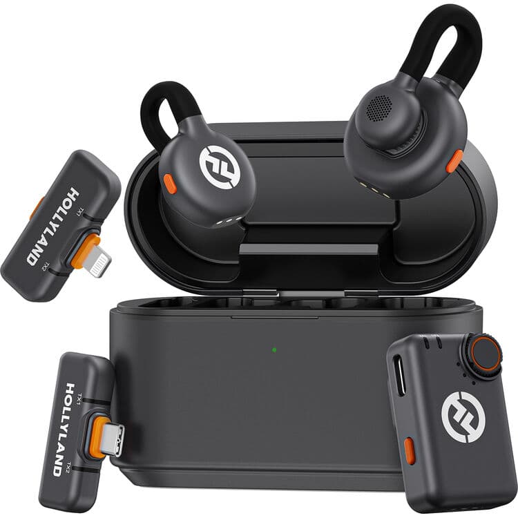 Hollyland LARK M2S Ultimate Combo (Space Gray, with Camera RX + USB-C RX + Lightning RX) 2-Person Wireless Microphone — image 1
